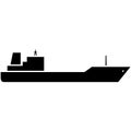 Oil ship tanker vector cargo vessel silhouette on white