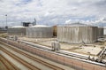 Oil Silos in Rotterdam harbor Royalty Free Stock Photo