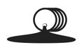 Oil spill from barrel monochrome flat vector object