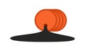 Oil spill from barrel semi flat colour vector object