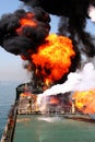 Oil spill contingency exercise Royalty Free Stock Photo