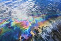 Oil spill in Pearl Harbor Royalty Free Stock Photo