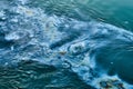 Oil spill on Sea water, top view Royalty Free Stock Photo