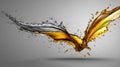 Oil Splash Forming a Wing Shape Symbolizes the Contrast Between Freedom and Dependency Royalty Free Stock Photo