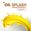 Oil Splash Vector. Liquid Drop. Gold Droplet. Olive, Flow. Fuel Wave. Gas, Collagen. 3D Realistic Isolated Illustration Royalty Free Stock Photo