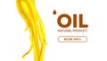 Oil Splash Vector. Extract Or Essential. Gasoline Banner. Advertisement. Clear Stream. 3D Realistic Isolated Royalty Free Stock Photo