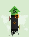 Oil stock price rebound and rise up from Covid-19 coronavirus be defeated. Oil market value move up from permitted unlocking.