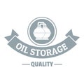 Oil storage logo, simple gray style Royalty Free Stock Photo