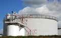 Oil storage tank at an oil refinery