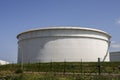 Oil storage tanks at the exxonmobil refinery in the Botlek harbor