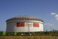 Oil storage tanks at the exxonmobil refinery in the Botlek harbor