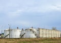 Oil storage tanks at Fuel terminal. Royalty Free Stock Photo