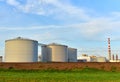 Oil storage tanks at Fuel terminal on plant.  Industrial facility for storage of oil and petrochemical products ready for Royalty Free Stock Photo