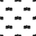 Oil tank car icon in black style isolated on white background. Oil industry pattern stock vector illustration.