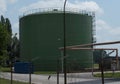 Oil tank in a gated oil tank farm