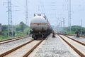 Oil tank truck train Royalty Free Stock Photo