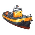 Oil Tanker In Cartoon Style Stiker On White Background On Isolated Transparent Background, Png, Logo. Generative AI