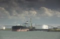 Oil tanker in harbour Royalty Free Stock Photo