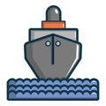 Oil tanker icon, cartoon style