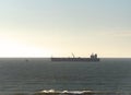 Oil tanker moored at Tramandai Beach, Brazil Royalty Free Stock Photo
