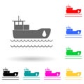 oil tanker multi color style icon. Simple glyph, flat vector of Oil icons for ui and ux, website or mobile application Royalty Free Stock Photo