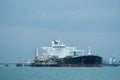 Oil-tanker at an offshore terminal Royalty Free Stock Photo