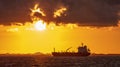 Oil tanker sailing by the coast of Belize Royalty Free Stock Photo