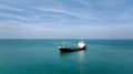 oil Tanker ship floating in green sea Royalty Free Stock Photo