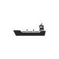 Oil tanker ship icon. fuel transportation and sea freight symbol Royalty Free Stock Photo