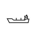 Oil tanker ship line icon. sea transportation symbol. isolated vector image Royalty Free Stock Photo