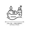 Oil tanker ship linear icon Royalty Free Stock Photo