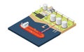 The oil tanker isometric graphic