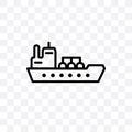 Oil Tanker ship vector linear icon isolated on transparent background, Oil Tanker ship transparency concept can be used for web an Royalty Free Stock Photo