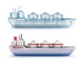 Oil tanker ship and wire model