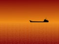 Oil Tanker At Sunset Royalty Free Stock Photo