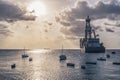 Oil tanker at Sunset in Curacao