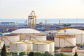 Oil tanks at the port in Barcelona.