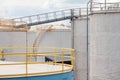 Oil Tanks with Stairs and Gangplank Royalty Free Stock Photo