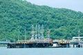 Oil terminal in nature environment Royalty Free Stock Photo