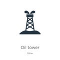 Oil tower icon vector. Trendy flat oil tower icon from other collection isolated on white background. Vector illustration can be Royalty Free Stock Photo
