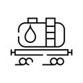 Oil transportation line icon, concept sign, outline vector illustration, linear symbol. Royalty Free Stock Photo