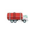 Oil truck fuel tanker icon cartoon vector flat design on white background Royalty Free Stock Photo