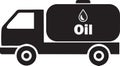Oil Truck tanker icon silhouette Gasoline fuel truck oil and gas tanker icon