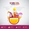 Oil Vector Concept Saving Oil Saving Money