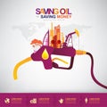 Oil Vector Concept Saving Oil Saving Money Royalty Free Stock Photo