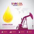 Oil Vector Concept Saving Oil Saving Money Royalty Free Stock Photo