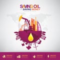 Oil Vector Concept Saving Oil Saving Money Royalty Free Stock Photo