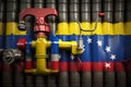 oil Venezuela flag front valve line pipe Oil Royalty Free Stock Photo