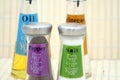 Oil, Vinegar, Salt & Pepper Royalty Free Stock Photo