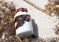 Oil washes ashore on beach